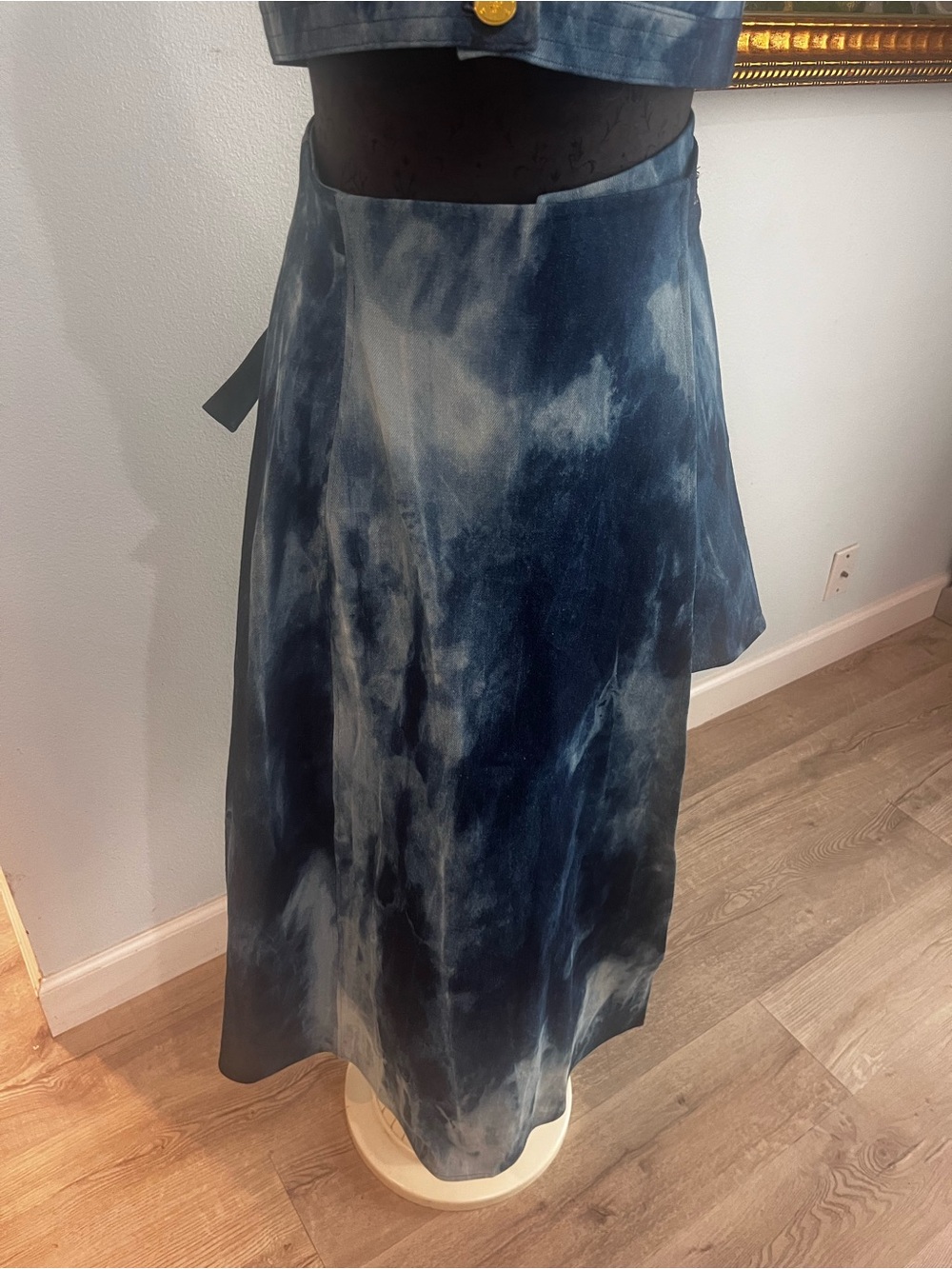 Kargede Cascade Asymmetric Denim Wrap Skirt XXXS Aus Designer Avant Garde 24-26” - Picture 7 of 15